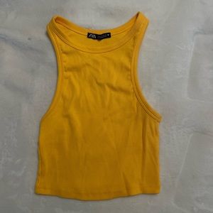 Zara bright orange cropped tank, size S, worn once
